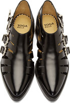 Thumbnail for your product : Toga Pulla Black Leather Cut-Out Buckled Shoe