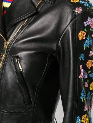 Versace floral embroidery cropped jacket