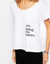 Thumbnail for your product : BA&SH T-Shirt with You Make Me Happy Print