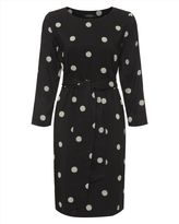Thumbnail for your product : Jaeger Wool Spot Print Belted Dress