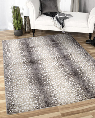 Loon Peak Rockford Animal Print Soft Grey Stain Resistant Area Rug