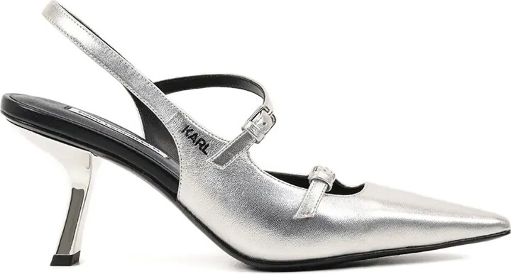 Karl Lagerfeld Paris Buckle-Detail Slingback Pumps