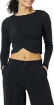 Thumbnail for your product : Core 10 Women's Soft Cotton Knot Front Cropped Long Sleeve Yoga T-Shirt (Available in Plus Size)