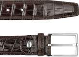 Thumbnail for your product : Manieri Men's Brown Croco Stamped Leather Belt