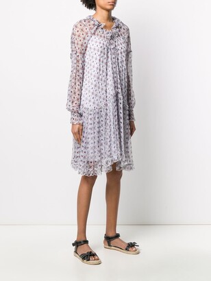 See by Chloe Geometric-Print Flared Dress