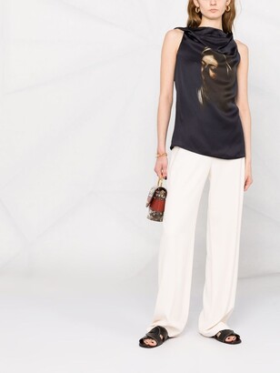 Trussardi Graphic-Print Backless Blouse