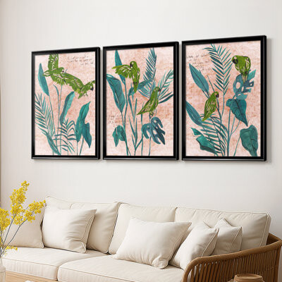 Dakota Fields The Tropical Song I -Custom Framed Wrapped Gallery Canvas - 3 Pieces