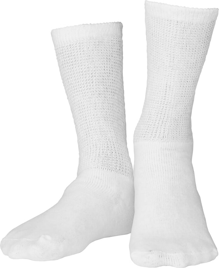Truform Diabetic Socks, Loose Fit (Pack of 3), White, Medium