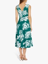 Thumbnail for your product : Adrianna Papell Floral Print Asymmetric Neck Bias Cut Dress, Teal/Multi