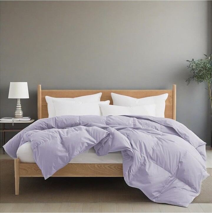 UNIKOME 300 Thread Count All Season Organic Cotton White Goose Down Comforter