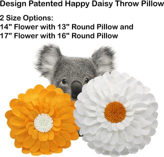 Etsy Decorative Flower Pillows - 3D Happy Daisy Throw Pillow Design Patented Flower-Shaped Soft & Cozy, Gifts, Coral
