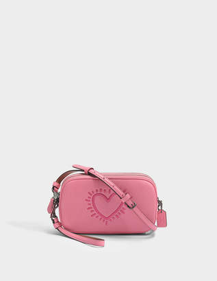 Coach Crossbody Clutch in Bright Pink Leather