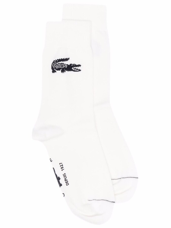 Lacoste Intarsia-Knit Logo Cotton-Jersey Socks - ShopStyle
