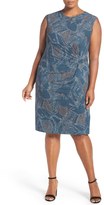 Thumbnail for your product : Nic+Zoe Broken Pottery Twist Front Sheath Dress (Plus Size)