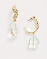 Thumbnail for your product : Pieces hammered gold hoops with crystal drop in gold