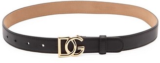 Dolce & Gabbana Logo Smooth Leather Belt