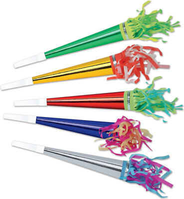 Foil Horns with Tassel - Pack of 100
