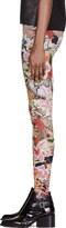 Thumbnail for your product : Alexander McQueen Pink & Green Floral Embroidery Print Legging