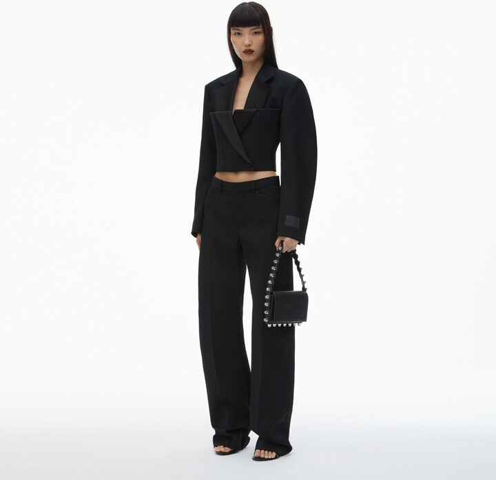 Alexander Wang Double-Breasted Tuxedo Cropped Blazer