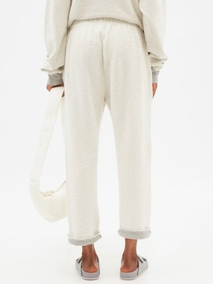 LES TIEN Brushed Cotton-fleece Track Pants - Grey Multi