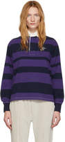 Thumbnail for your product : Wales Bonner Navy and Purple Rugby Polo