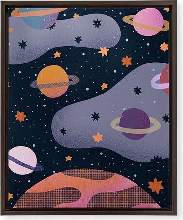 Alisa Galitsyna Cosmos 3 8" x 10" Walnut Framed Art Canvas - Society6