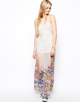 Thumbnail for your product : For Love & Lemons Late Nights Silk Maxi Dress - Border floral