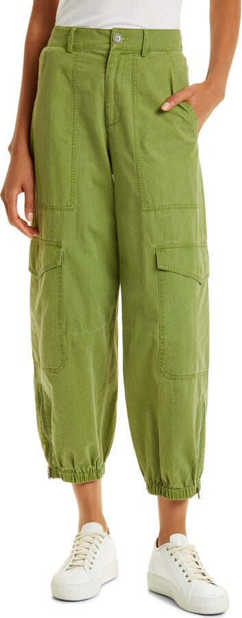 Farfetch Women Clothing Pants Cargo Pants Green Quilted ripstop cargo trousers 