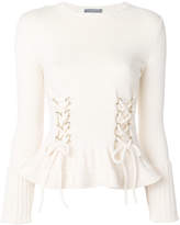 Thumbnail for your product : Alexander McQueen lace-up flared top