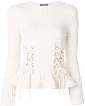 Alexander McQueen lace-up flared top