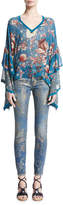 Thumbnail for your product : Roberto Cavalli Foiled-Paisley Skinny Jeans