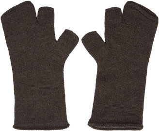 Attachment Grey Wool Fingerless Gloves