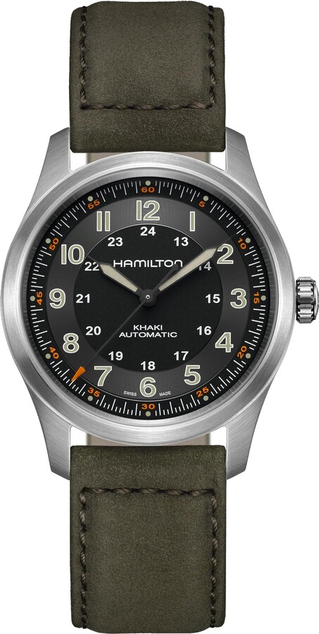 Hamilton Khaki Field Automatic Leather Strap Watch, 38mm
