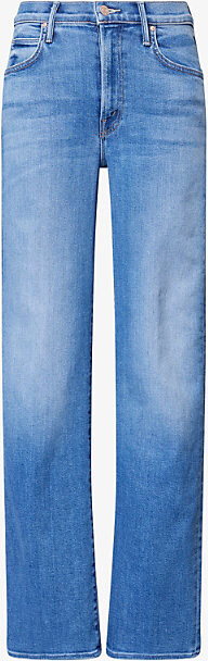 Mother Womens Fan Favorite The Kick It High-Rise Straight-Leg Denim-Blend Jeans 29