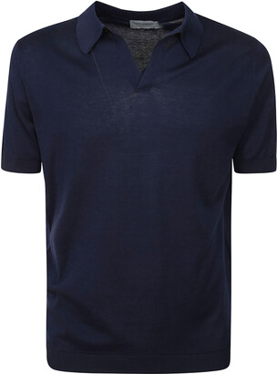 JOHN SMEDLEY S ネイビー Skipper collar Shirt John Smedley Noah Skipper Collar Shirt Ss - ShopStyle