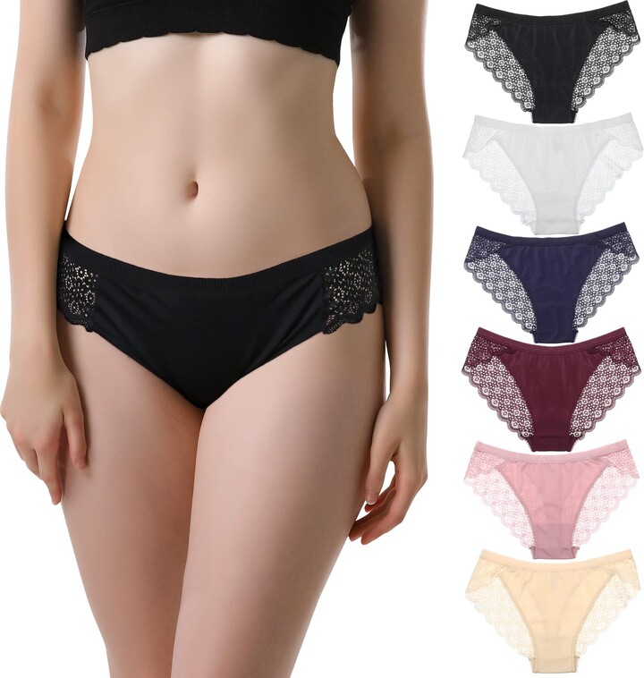 HOKEMP Women Lace Underwear Seamless Panties Bikini Pack of 6 