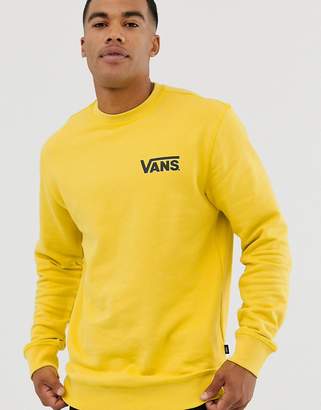 Vans small logo sweatshirt in yellow
