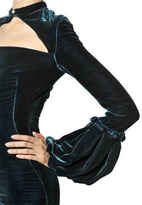 Thumbnail for your product : Alexander McQueen Boule Sleeve Viscose Silk Velvet