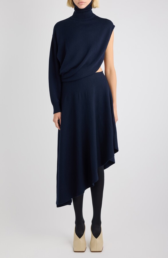 Alaia Cutout Long Sleeve Turtleneck Sweater Dress