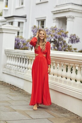 Little Mistress by Vogue Williams Red Cut Out Maxi Dress