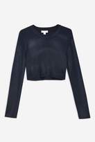 Thumbnail for your product : Topshop Knitted Crop Long Sleeve Top by Boutique