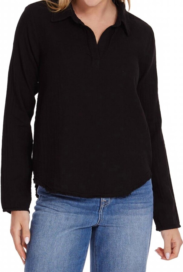 Mod-o-doc Easy Long Sleeve Polo In Black