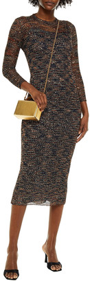 Missoni Sequin-embellished Metallic Crochet-knit Midi Dress