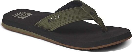 Men's Reef The Layback Flip Flop Sandals 10 Black/Olive