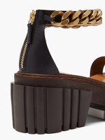 Thumbnail for your product : Stella McCartney Emilie Chain-strap Faux-leather Platform Sandals - Black Gold