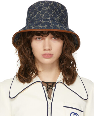 Gucci Indigo & Off-White GG Canvas Bucket Hat
