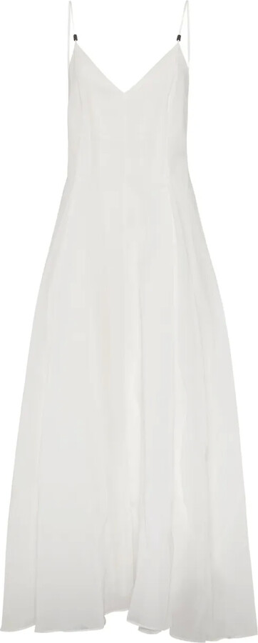 Monili chain-detail organza dress