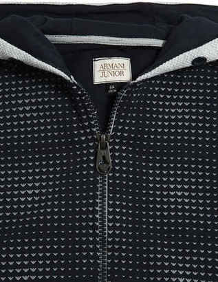 Armani Junior Printed Zip Up Cotton Sweatshirt