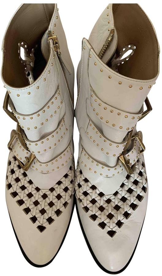 chloe susanna white boots