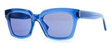 Saint Laurent Womens Shield Sunglasses Bold 1 Transparent Blue.